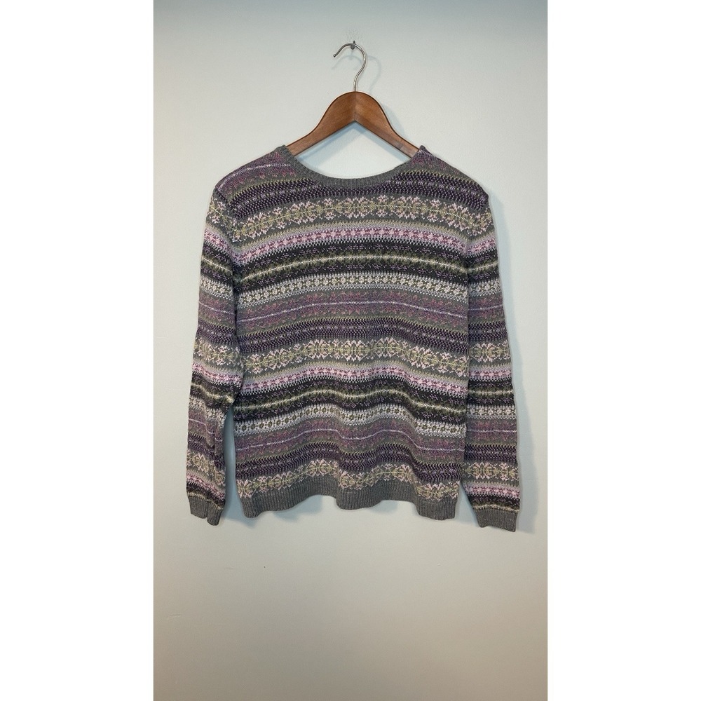 VTG Talbots Women's Size M Ramie Cotton Blend Fair Isle Nordic‎